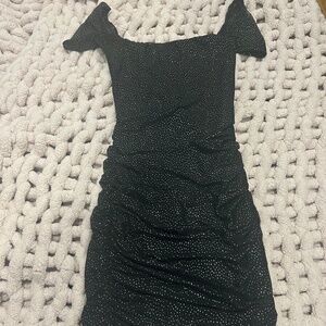LUCY IN THE SKY black glitter dress XS